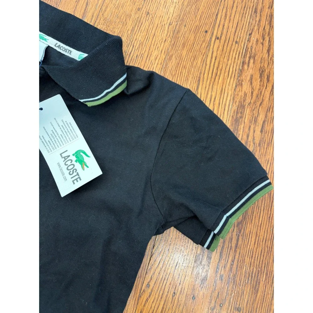 Lacoste Girls XL Black Cotton Pique Polo Dress NWT Preppy Tenniscore